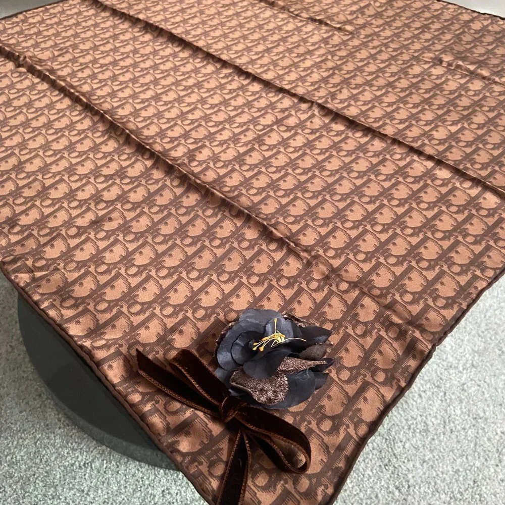 Christian Dior Monogram Scarf with Flower